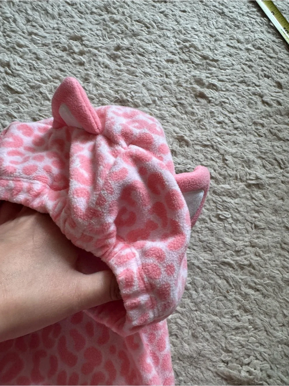 Carters baby pink leopard fleece costume